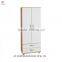 european style bedroom furniturer white MDF board wheels sliding wardrobes