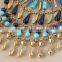 Weave Necklace,Aztec Necklace,Boho Necklace,Tassel Necklace, Gold Turquoise Necklace,