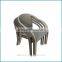 Glass dining table and chairs for four persons rattan furniture JJ-619TC