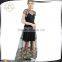  popular short sleeve women maxi dress with mesh printed on Bottom