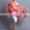 Half peony print half solid wool digital printing scarf