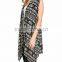 Sleeveless Asymmetric Hem Open Front Floral Zig Zag Latest Fashion Ladies Wholesale Cardigan