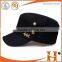 100% cotton military cap and hat fashion black army cap