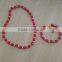 Acrylic beaded necklace bracelet set alloy jewelry set girls bangle and necklace