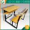 Steel wooden maken cheap price school desk and chair