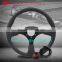 Genuine Leather Steering Wheel With Flat Black Brushed Spoke