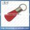 blank novely customized metal red color leather key chain