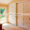 Interior Bathroom White Color Wooden Sliding Glass Door, Closet Door