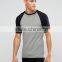 Men Muscle T Shirt With Contrast Raglan Sleeves Two Tone t-shirt