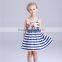 2016 new fashion striped halter pretty princess dresses for baby girls