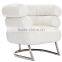 Genuine Leather BIBENDUM ARMCHAIR with stainless steel base