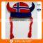 Wholesale Party Event Decoration Nation Flag Color Cow Horn With Hair And Bells Hat