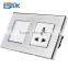 EU brushed aluminum panel electrical switch socket