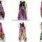 thai HIPPIE BOHO tie dye knot rayon summer maxi romper long jumpsuit pants