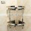 Simpe-style Bathroom accessories stainless steel 304 chrome plating 2 tire corner basket for bathroom storage