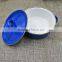 Novelty children's enamelware dessert bowl pudding storage bowl enamel baking pan with double handle