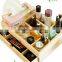 Customized Handmade make up wooden box with mirror