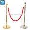 2 pack Titanium Finish Crowd Control Stanchion Posts Red Velvet Rope