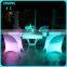 New rechargeable plastic led glowing furniture sofa with lithium battery & rgb lights