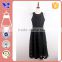 Elegant Fashion Black Sleeveless Mesh Maxi Jacquard Dinner Party Dress