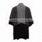 Women's color block knitted garment with loose turtle neck and half sleeves