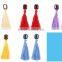 Bohemian jewelry big crystal gems with tassel drop earrings for women