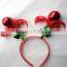 Lovely shinning ball clover feather hairbands diy handmade christmas ball hair jewelry for 2016 Christmas promotional gifts