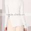 EY0867S long sleeve cable-knit hem split pullover knit sweater patterns for girls