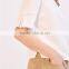 Women's loose fit V neck press studs on short slited sleeves tank blouse