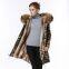 Fashion good quality long style camouflage lady fur coat