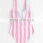 Custom Logo Swimwear Bikini Stripe Sublimation Print Halter One Piece Swimsuits