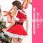 Factory Price Merry Christmas Girl Red Sexy Dress with Hat Costumes