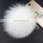 Fox Fur Pom Pom Keychain Bag Purse Charm Gold Ring Fluffy Fur Ball