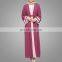 Rose Red Kimono Abaya Simple Design Cardigans Islamic Clothing 2017 Roupas Femininas