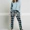 2016 Spring British Fashon Trend High Waist Scottland Big Plaid Check Pants for Women NT6731