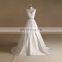 Elegant V-Neck Rhinestone Beaded Pleating A -line Wedding Dress