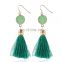 Hot New Customized Fashion multicolor tassel earrings with resin pendant
