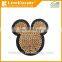 Gold sequin embroidery applique with sew-on backing