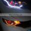 crystal led flexible DRL daytime running light white amber with flow running