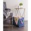 double high quality eco friendly canvas laundry hamper blue printed laundry basket bag kids toys storage basket with handles