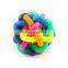 Rainbow Colorful braided ball molar pet cat toy ball bell
