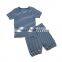Striped Organic Cotton Rib Short Sleeve Baby Pajama Set
