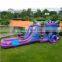 Waterproof Inflatable Pink Purple Palm Tree Water Splash Pool Slide Bouncer Bouncy Castle for Kid