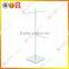 White 2 tiers and 4-hooks bag display rack