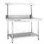 Customized Restaurant 201 304 Stainless Steel Kitchen Work Table with under shelf