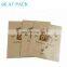 Custom 3 Side Seal  Kraft Bag Pla 100% Biodegradable Sealable Protein Bar Packaging Bag