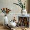 Custom LOGO Nordic Creative Simple Irregular White Porcelain Ceramic Vase Pot Bottle Crafts Gift Home Living Room Decoration