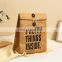 Custom Washable Durable Fashion Brown Kraft Lunch Bag Paper Cooler Bag For Daily Use