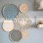Hot Sale Many Color Woven Basket Wall Hanging Set of 6 Bamboo Wall Art Decor Wholesale Vietnam Supplier