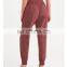 Customized Logo High Quality V Cross Waist Band Sports Jogging Wear Loose Trousers Women Workout Running Fitness Jogger Pants